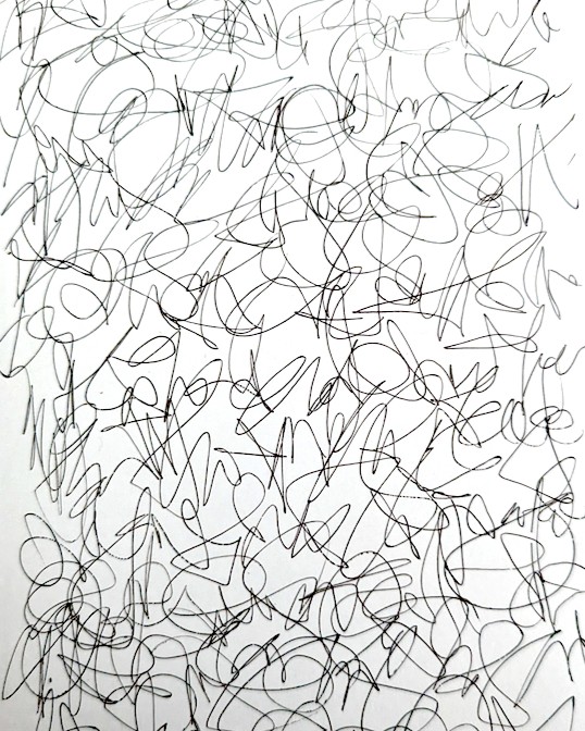 Asemic example: loose overlapping scribbles