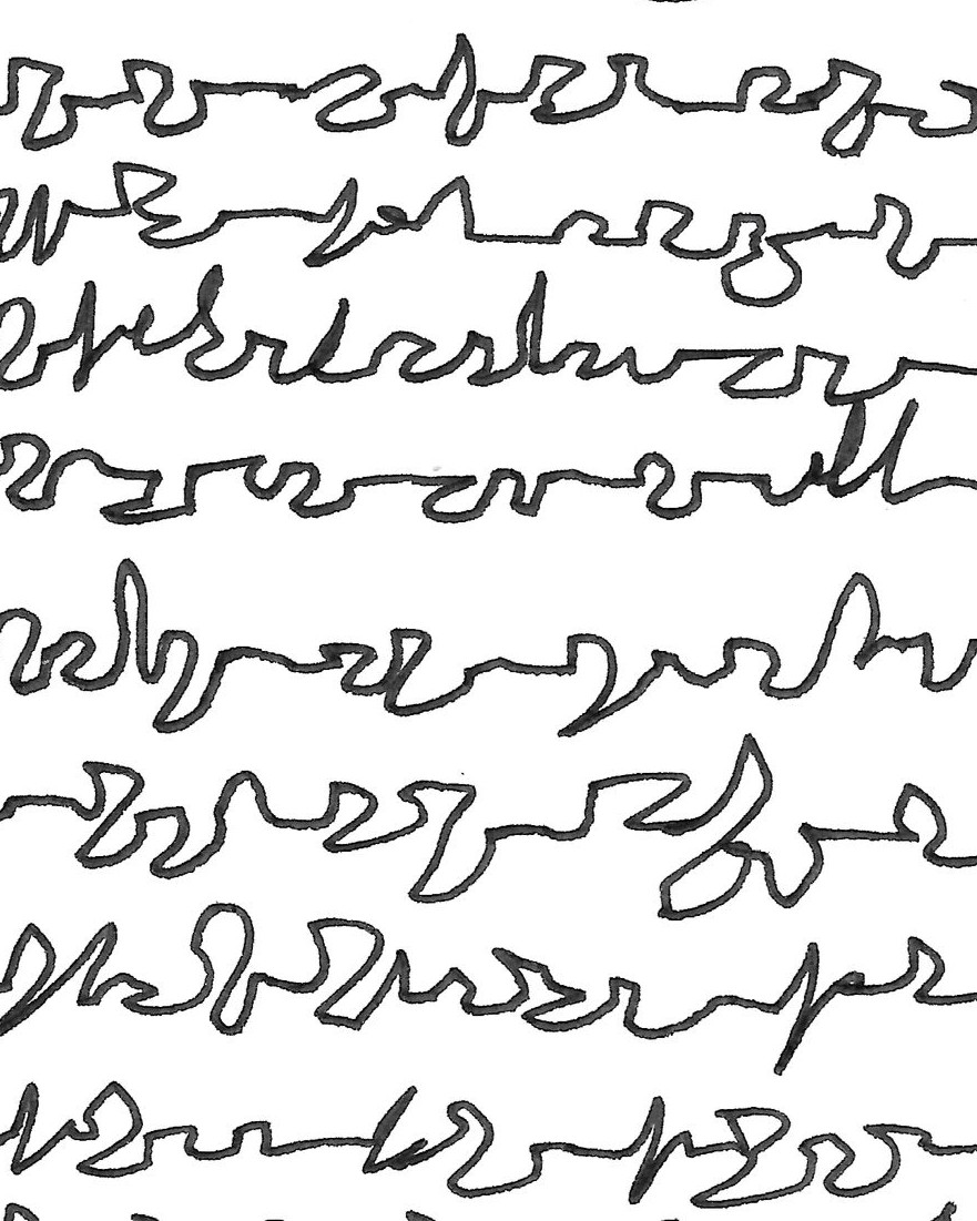 Asemic example: wavy repeating lines